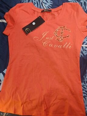 Just Cavalli Coral Short Sleeve Logo Tee